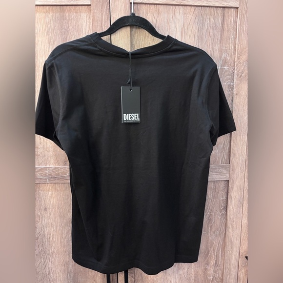 Diesel Black T-Shirt with Red and White Logo - Picture 5 of 6
